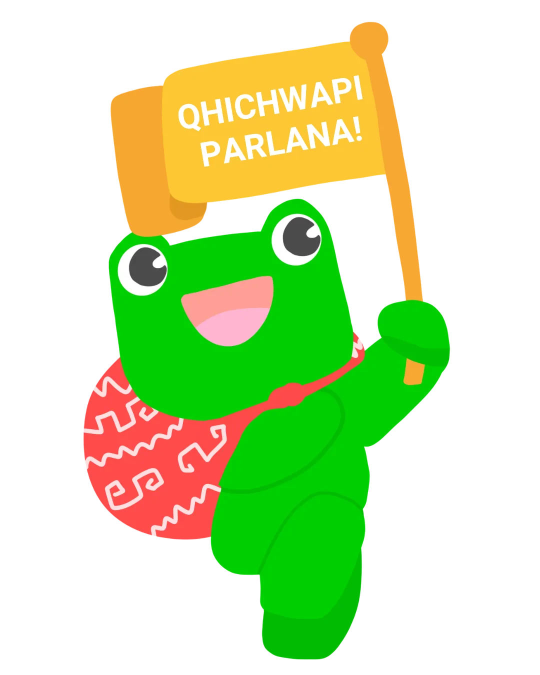 Personaje aprendiendo quechua