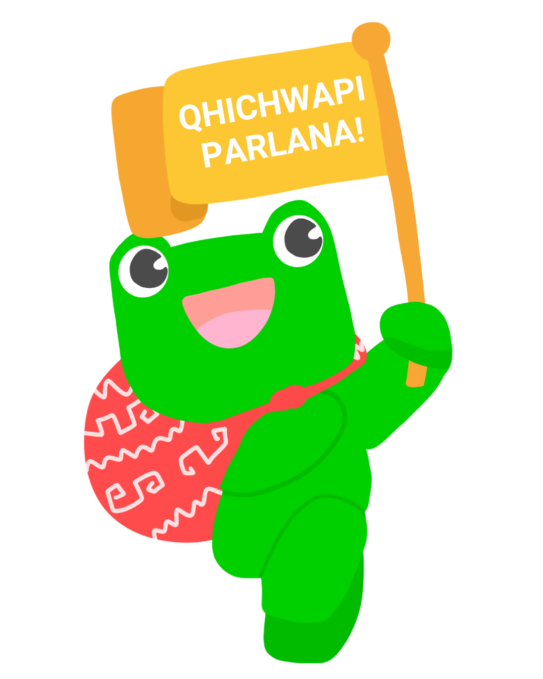 Personaje aprendiendo quechua